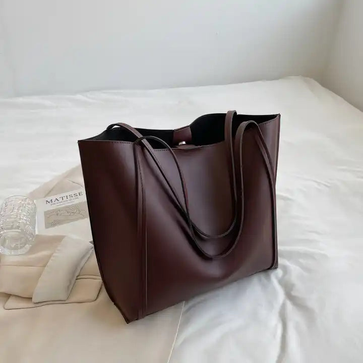 RPET Leather Lady Luxury Bag-Brown