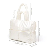 Puffer Bag Waterproof Tote Handbag