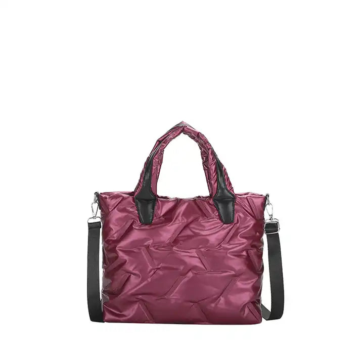 Puffer Tote Bag-Red