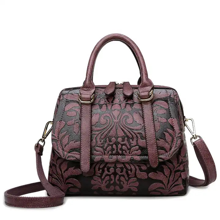 Embossed Flower Vintage Bag