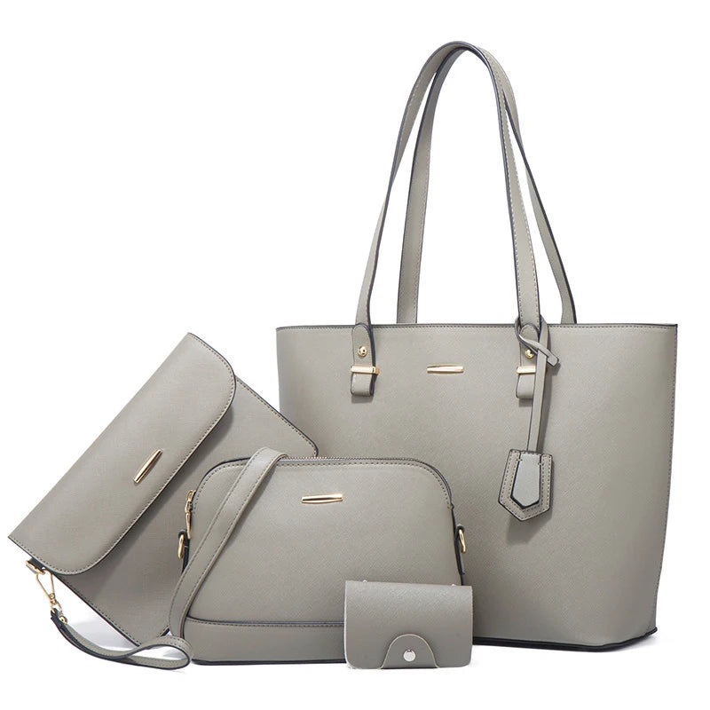 Gray Leather Luxury Purse