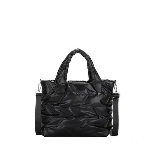 Puffer Tote Bag-Black